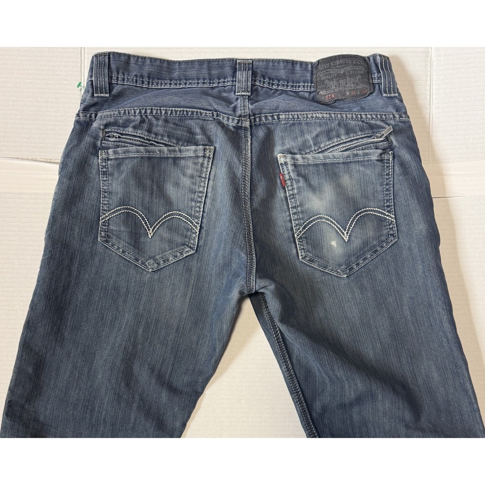 LEVI'S 514 - Men's Jeans - Slim Straight Blank Tab Adjustable Snap Waist - 34x34